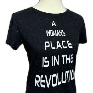 A Woman's Place Is In the Revolution Black Matter T-Shirt Size Small